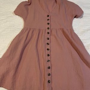 Madewell lightspun button front mini dress